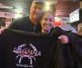 Jeff w/ Fast Eddie's co-owner Michelle giving out T-shirts for new Union Chesapeake Seafood House now open at 17th St.